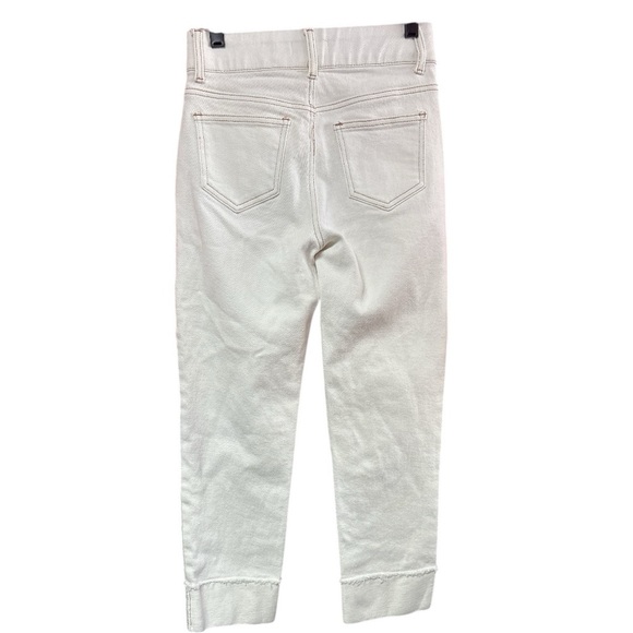 White Cropped Ankle Jeans with Soft Texture - Picture 2 of 5